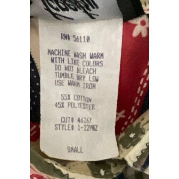 Tapestry Woman’s USA Patriotic Print Button Up Shirt Size Small Multi Color - Picture 8 of 9